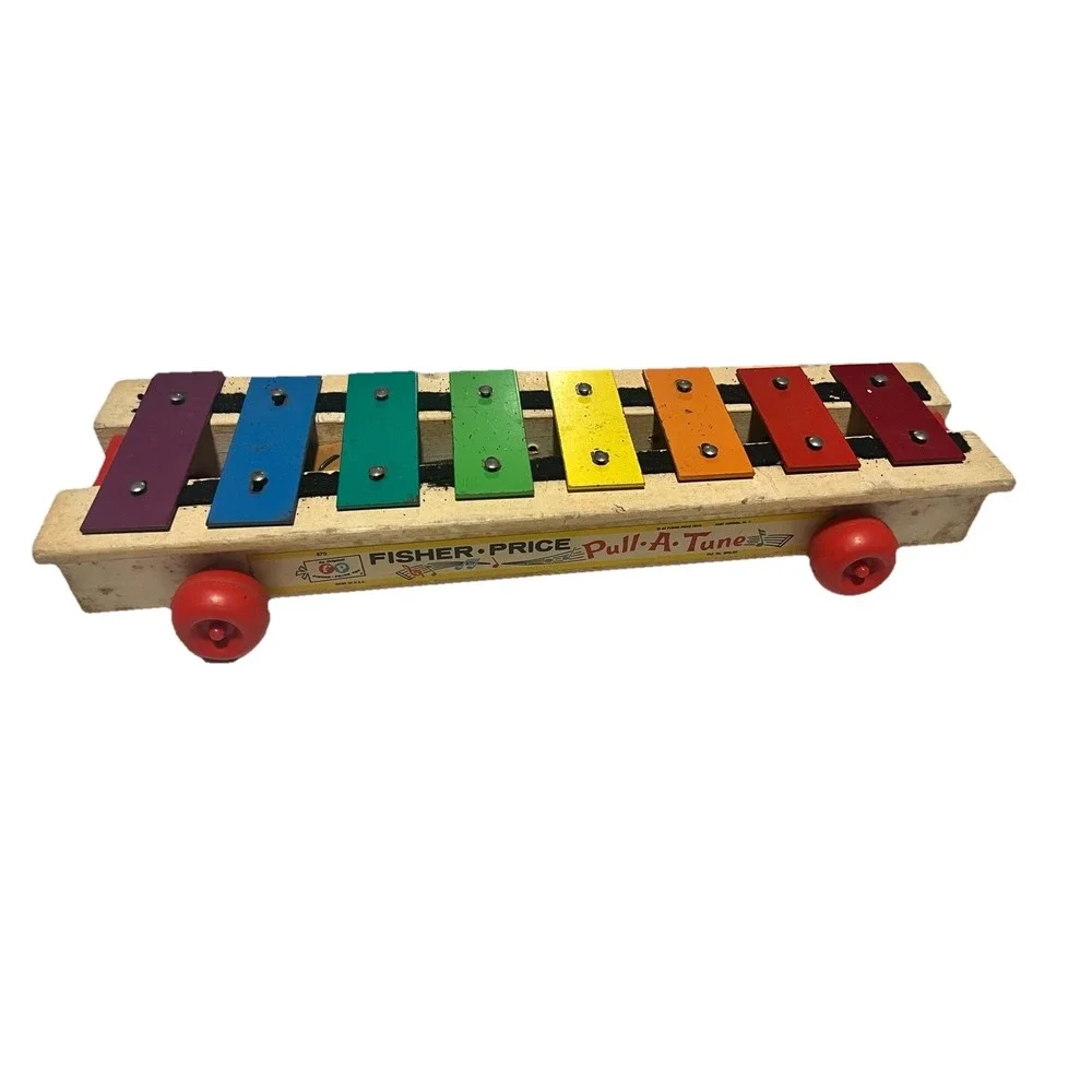 Vintage Fisher Price Pull A Tune Xylophone Pull Toy 870 1964 No Pull String